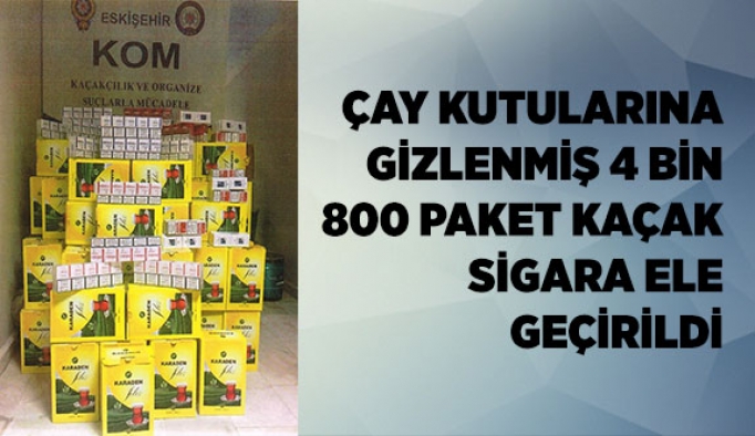 Çay kutularına gizlenmiş kaçak sigaralar ele geçirildi