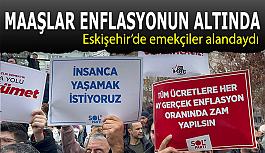 Eskişehir'de maaşlara yapılan zamlar protesto edildi